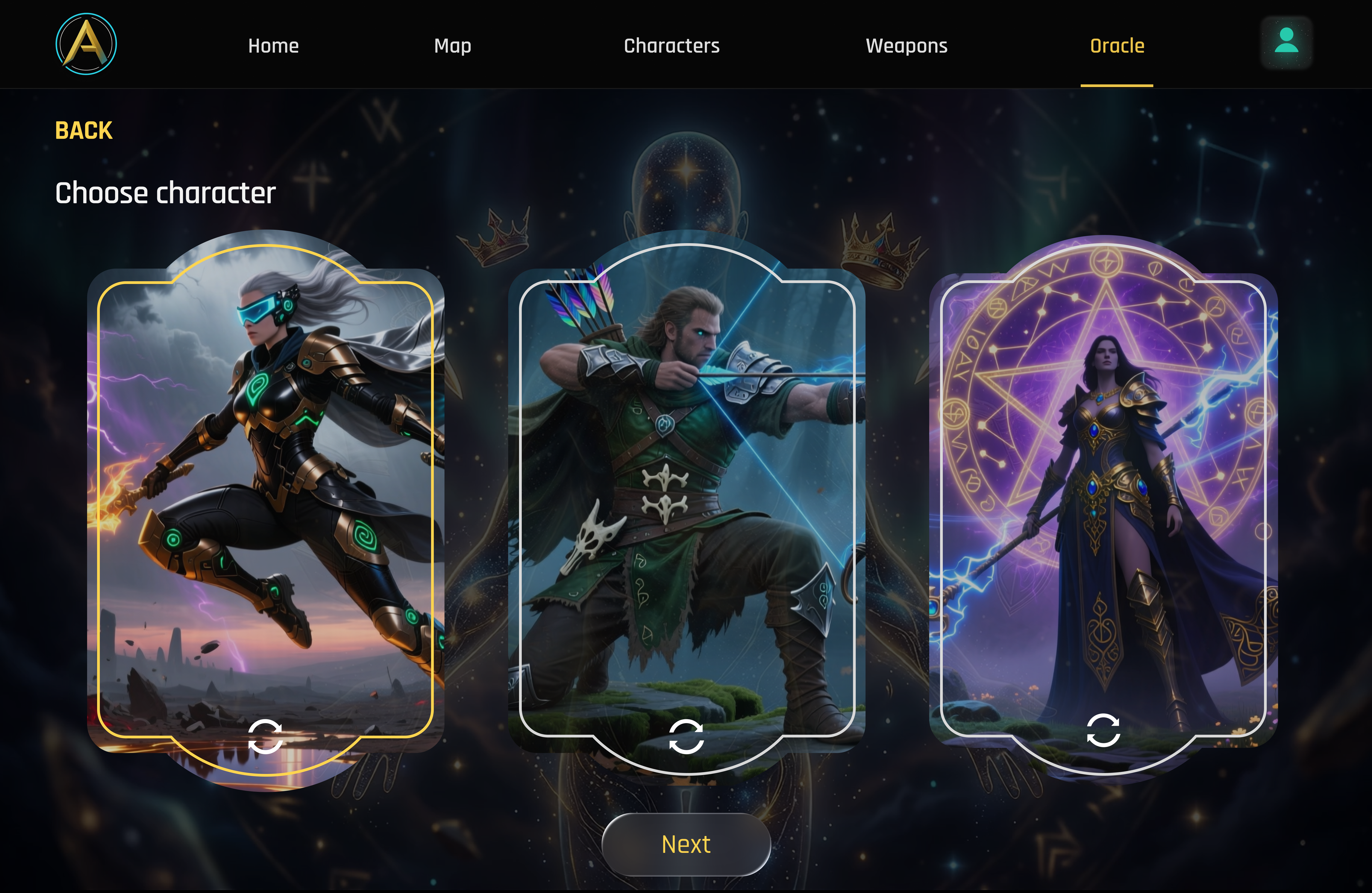 Oracle -Choose Character