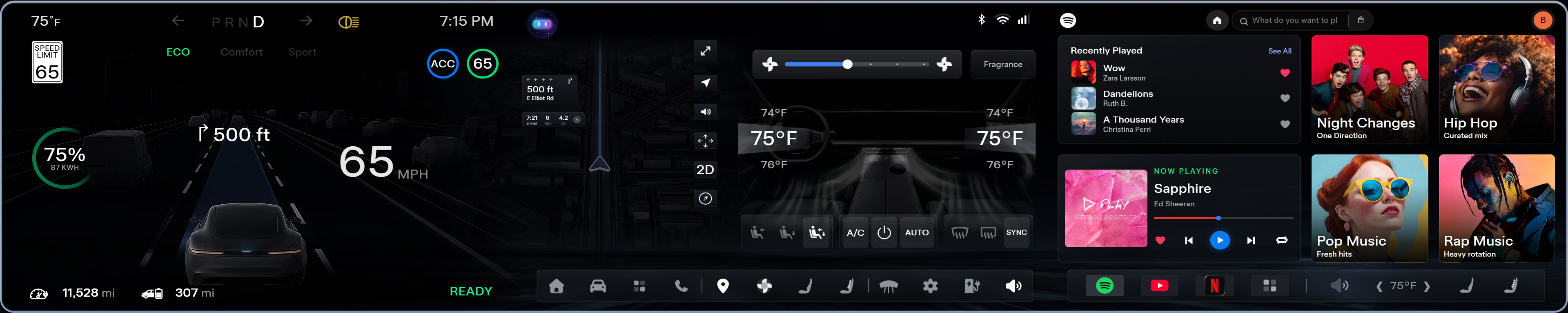 Climate control tab interface