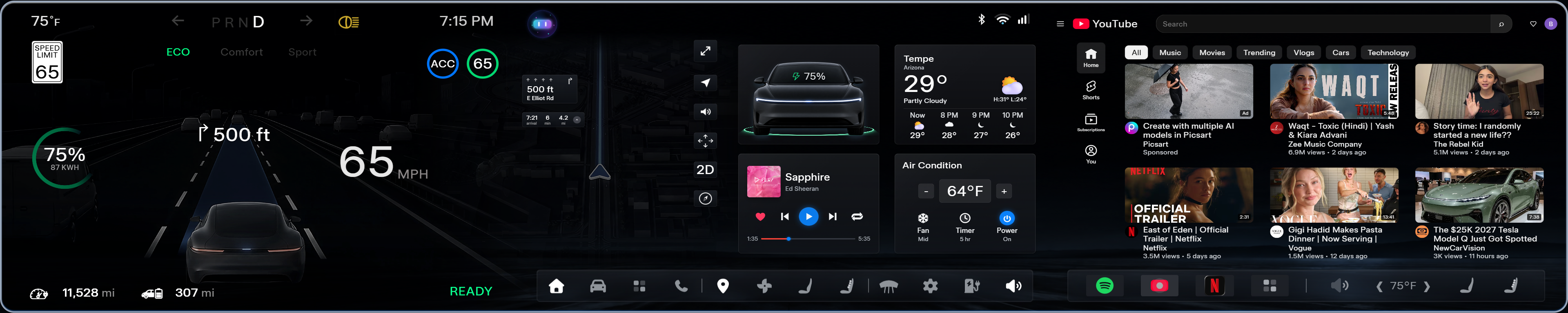 YouTube music and entertainment interface